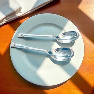 Wm Rogers  Silver Plate Eternally Yours Coquette 2 Sugar Spoons